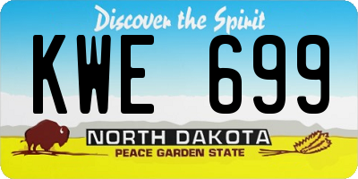 ND license plate KWE699