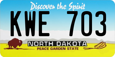 ND license plate KWE703