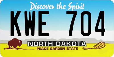 ND license plate KWE704
