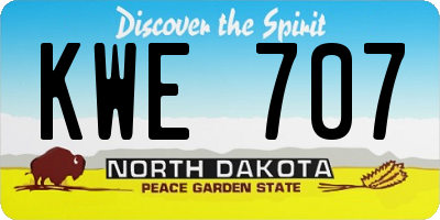 ND license plate KWE707