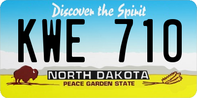 ND license plate KWE710