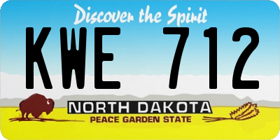 ND license plate KWE712