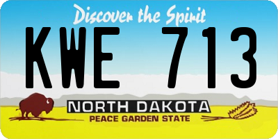 ND license plate KWE713