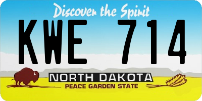 ND license plate KWE714