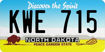 ND license plate KWE715