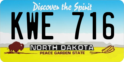 ND license plate KWE716