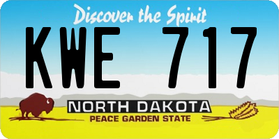 ND license plate KWE717