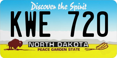 ND license plate KWE720