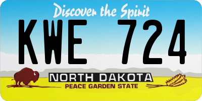 ND license plate KWE724