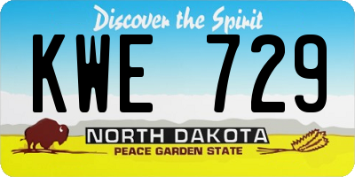 ND license plate KWE729
