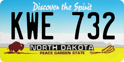 ND license plate KWE732