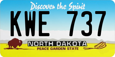 ND license plate KWE737