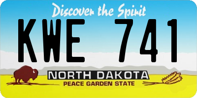 ND license plate KWE741