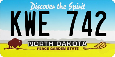 ND license plate KWE742