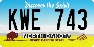 ND license plate KWE743