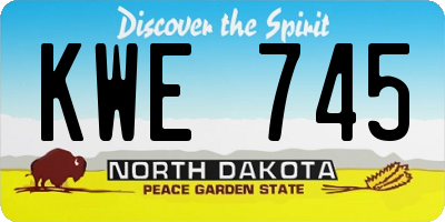 ND license plate KWE745