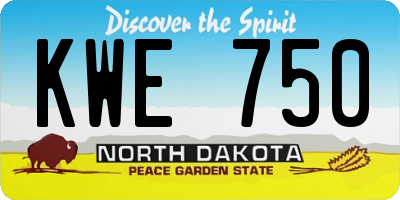 ND license plate KWE750