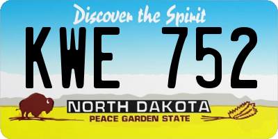 ND license plate KWE752