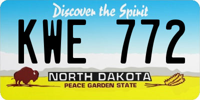 ND license plate KWE772