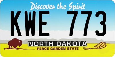 ND license plate KWE773