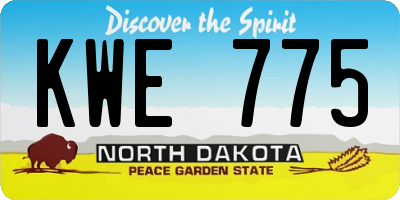 ND license plate KWE775