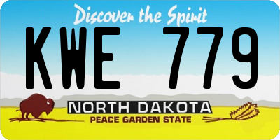 ND license plate KWE779
