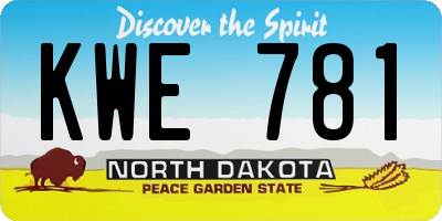 ND license plate KWE781