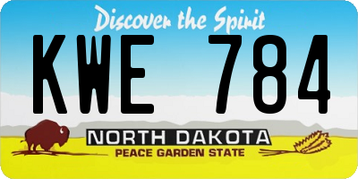 ND license plate KWE784