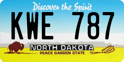 ND license plate KWE787