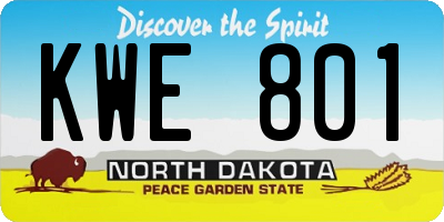 ND license plate KWE801