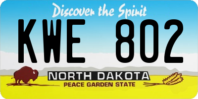 ND license plate KWE802