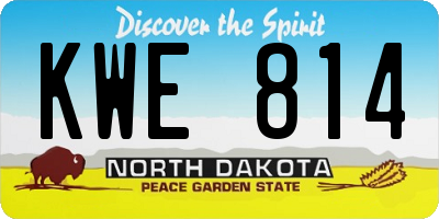 ND license plate KWE814