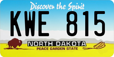ND license plate KWE815