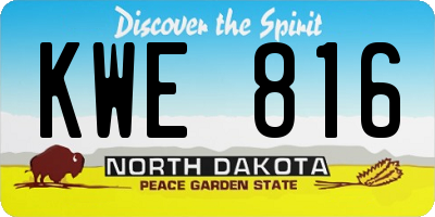 ND license plate KWE816