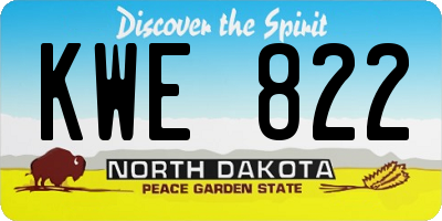 ND license plate KWE822