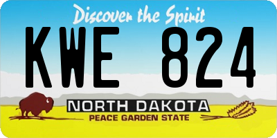 ND license plate KWE824