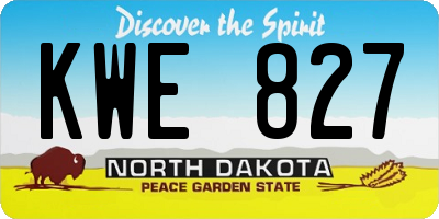 ND license plate KWE827