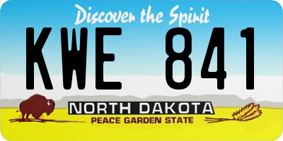 ND license plate KWE841
