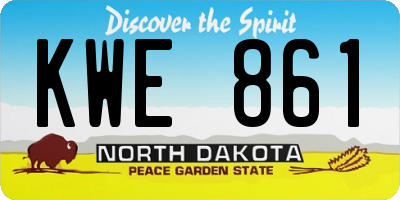 ND license plate KWE861