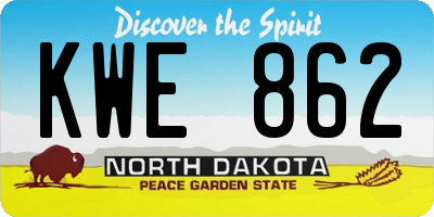 ND license plate KWE862