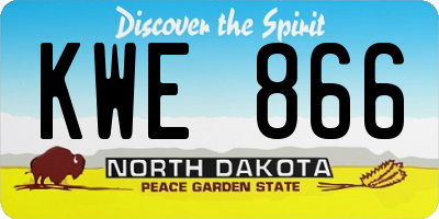 ND license plate KWE866