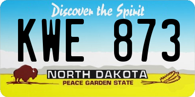 ND license plate KWE873