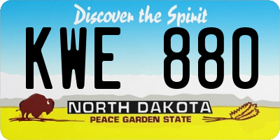 ND license plate KWE880