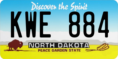 ND license plate KWE884