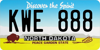 ND license plate KWE888