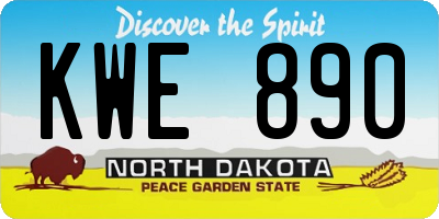 ND license plate KWE890