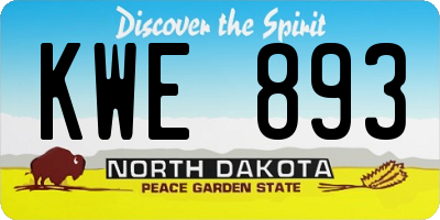 ND license plate KWE893