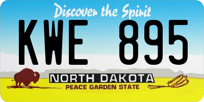 ND license plate KWE895