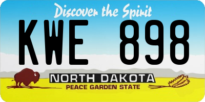 ND license plate KWE898