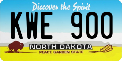 ND license plate KWE900